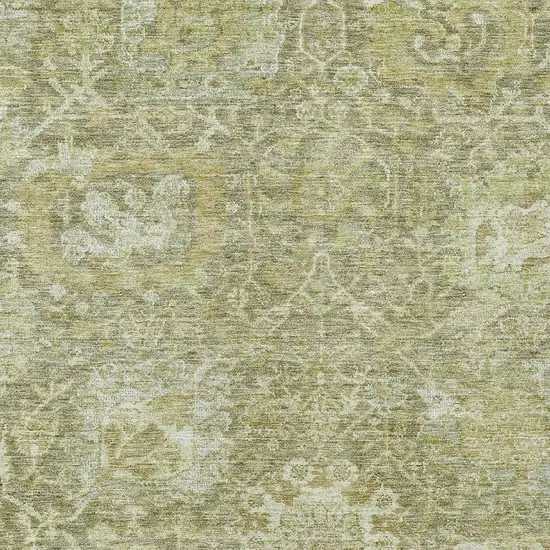 Sage And Green Damask Washable Indoor Outdoor Area Rug Photo 5