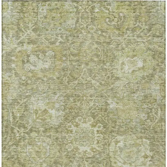 Sage And Green Damask Washable Indoor Outdoor Area Rug Photo 6