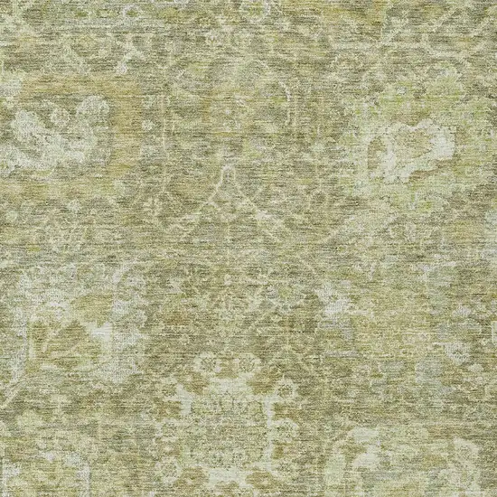 Sage And Green Damask Washable Indoor Outdoor Area Rug Photo 5