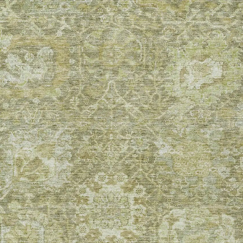 Sage And Green Damask Washable Indoor Outdoor Area Rug Photo 5