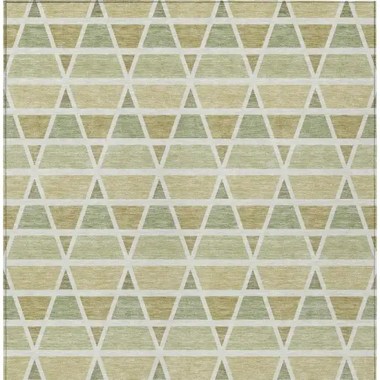 Sage And Green Geometric Washable Indoor Outdoor Area Rug Photo 3