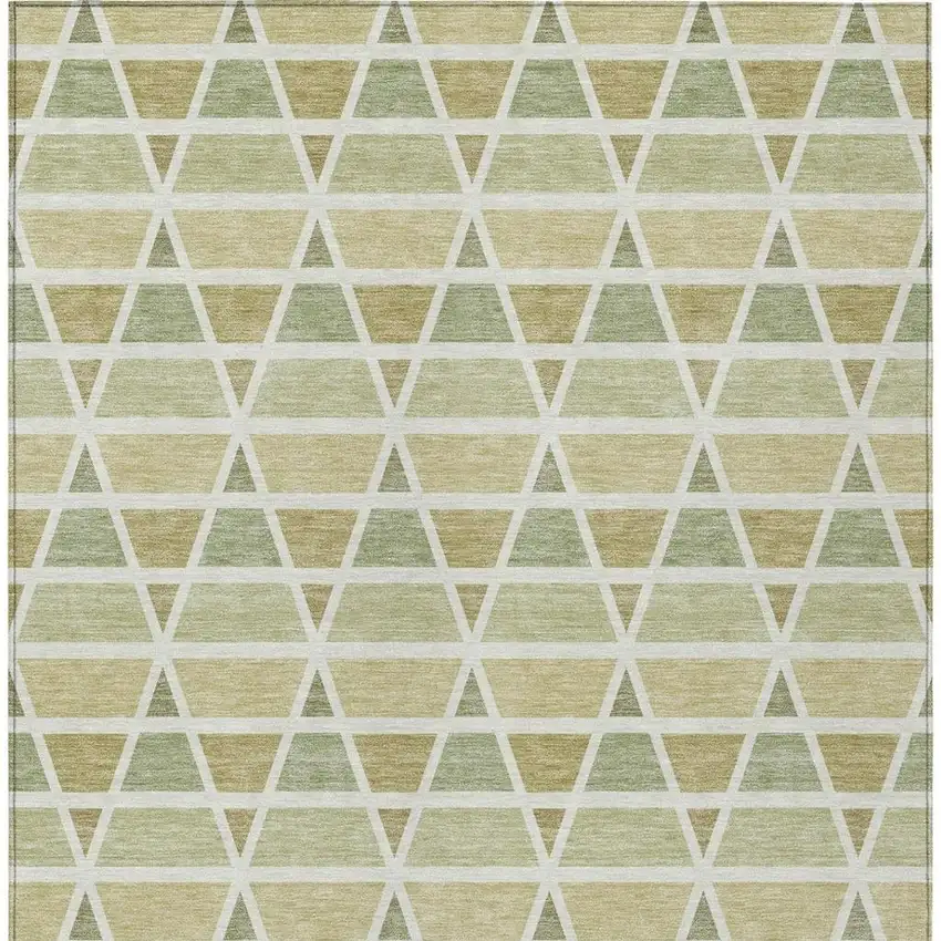 Sage And Green Geometric Washable Indoor Outdoor Area Rug Photo 3