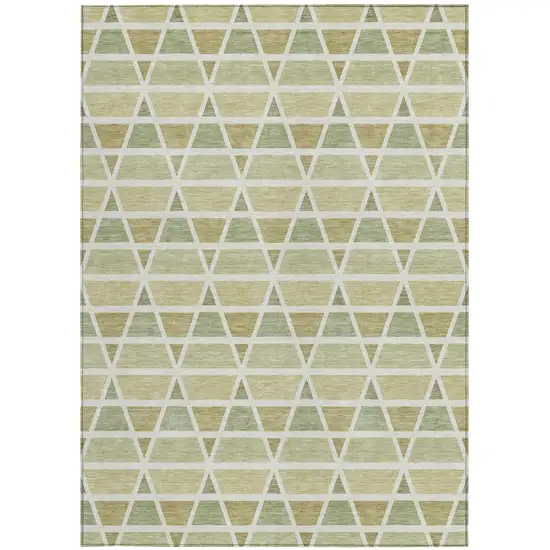 Sage And Green Geometric Washable Indoor Outdoor Area Rug Photo 4