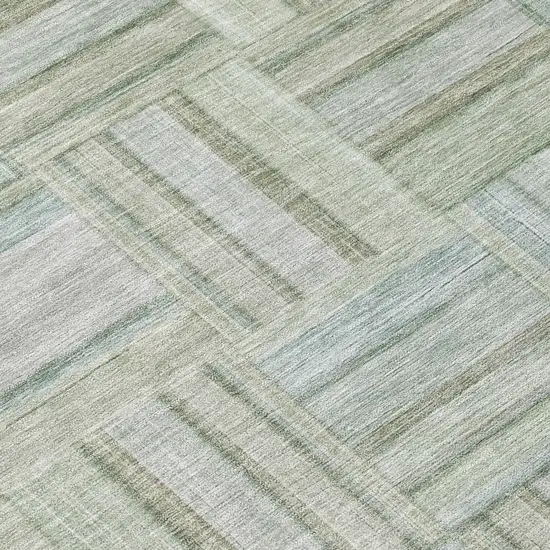 Sage And Green Geometric Washable Indoor Outdoor Area Rug Photo 4