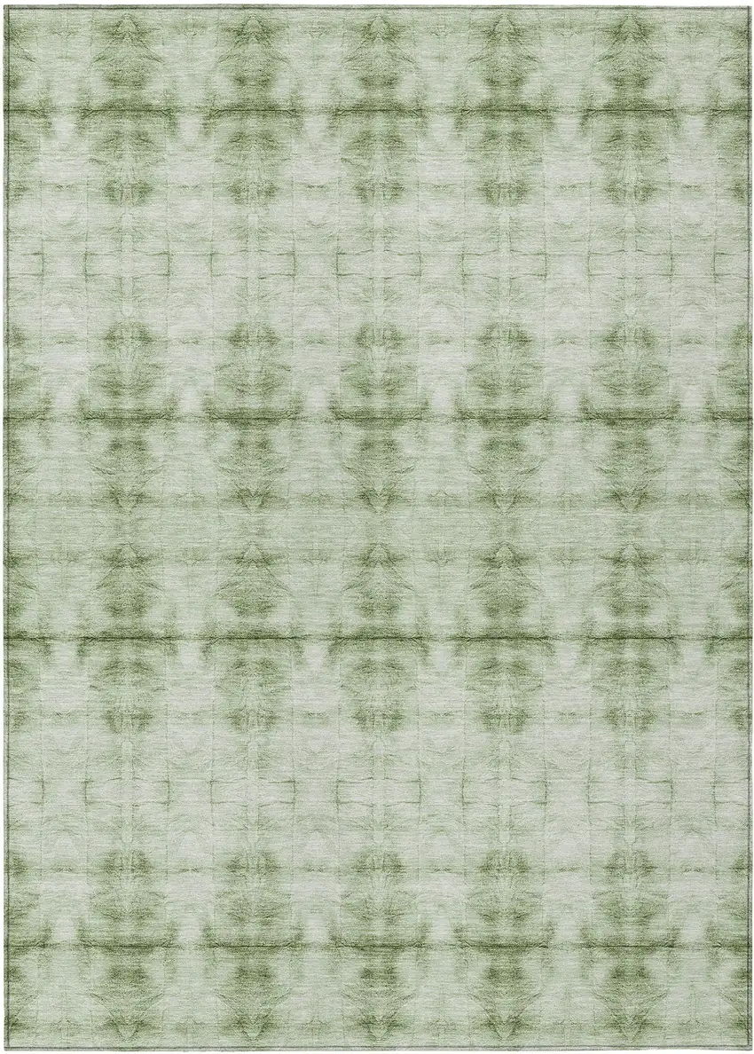 Sage And Green Geometric Washable Indoor Outdoor Area Rug Photo 2