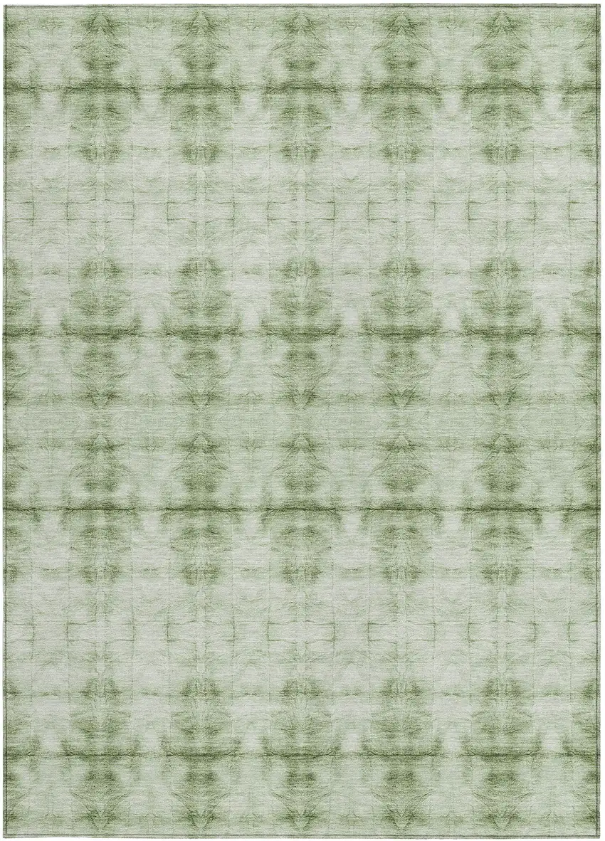 Sage And Green Geometric Washable Indoor Outdoor Area Rug Photo 6