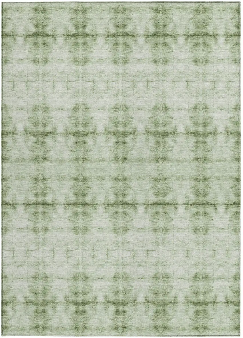 Sage And Green Geometric Washable Indoor Outdoor Area Rug Photo 6