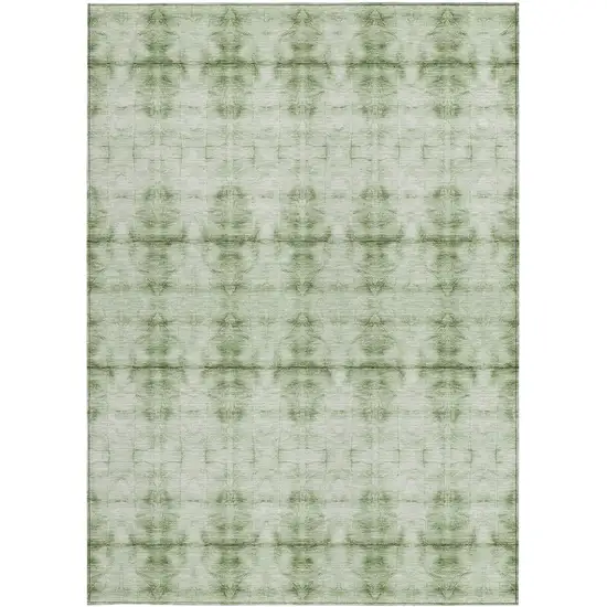 Sage And Green Geometric Washable Indoor Outdoor Area Rug Photo 7