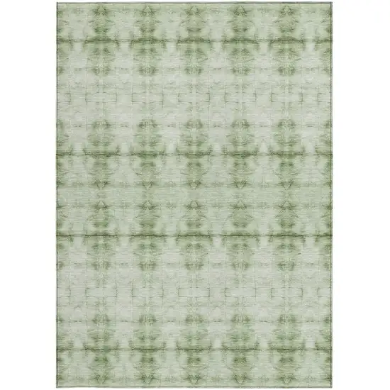 Sage And Green Geometric Washable Indoor Outdoor Area Rug Photo 7
