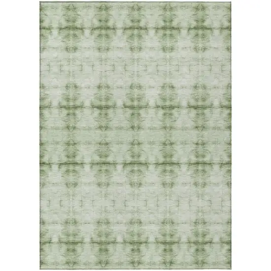 Sage And Green Geometric Washable Indoor Outdoor Area Rug Photo 2