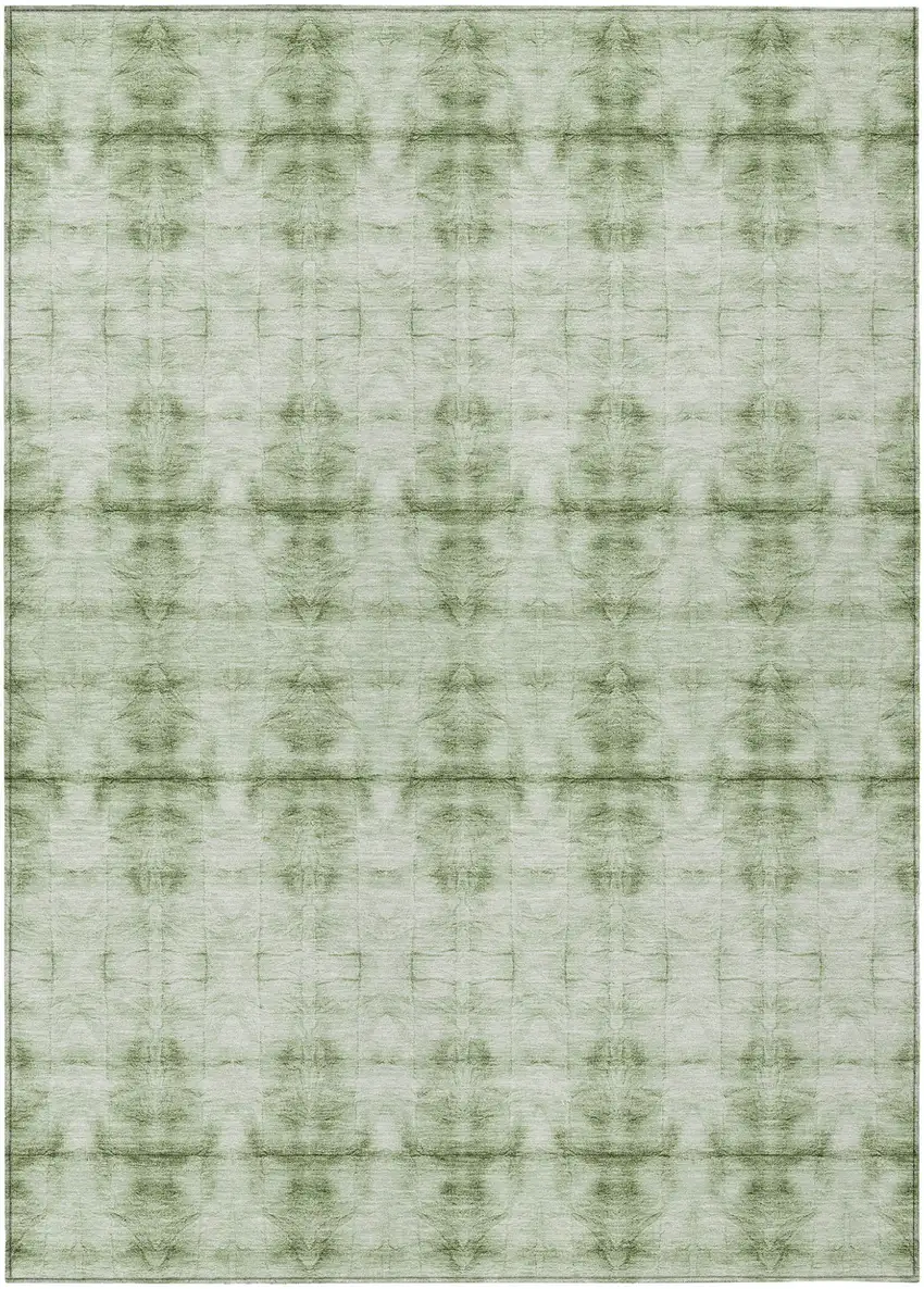 Sage And Green Geometric Washable Indoor Outdoor Area Rug Photo 2