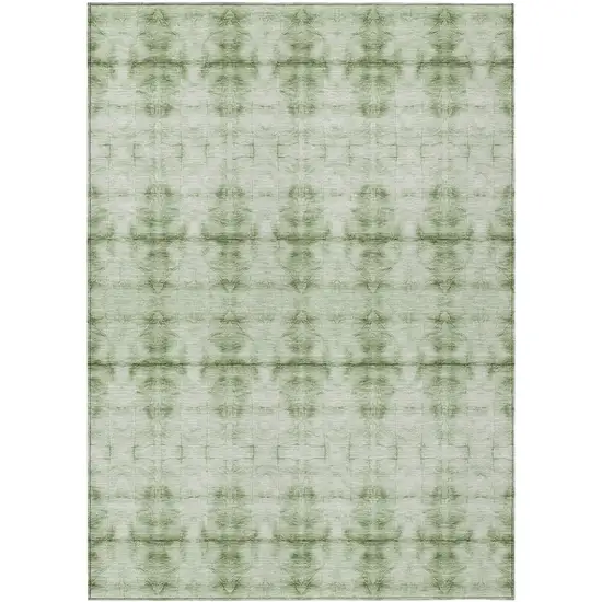 Sage And Green Geometric Washable Indoor Outdoor Area Rug Photo 2