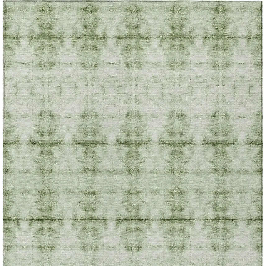 Sage And Green Geometric Washable Indoor Outdoor Area Rug Photo 7