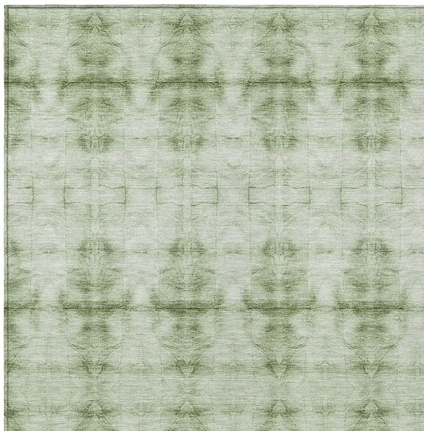 Sage And Green Geometric Washable Indoor Outdoor Area Rug Photo 6
