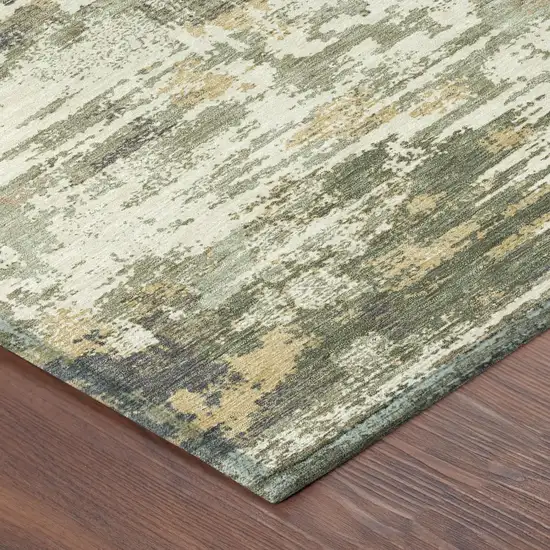 Sage And Green Medallion Washable Indoor Outdoor Area Rug Photo 3