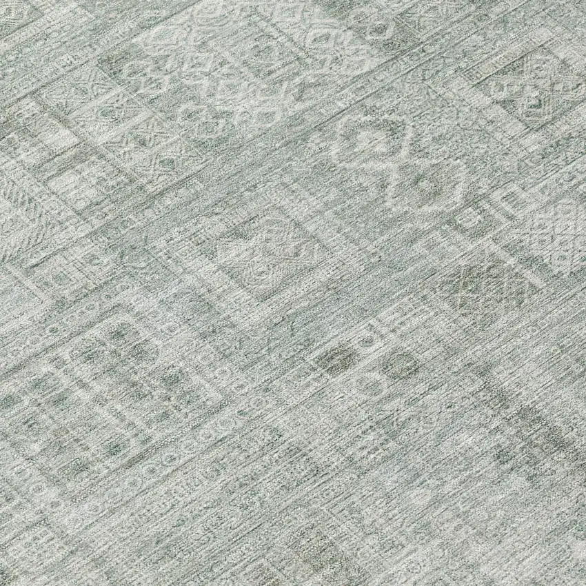 Sage And Green Oriental Washable Indoor Outdoor Area Rug Photo 4