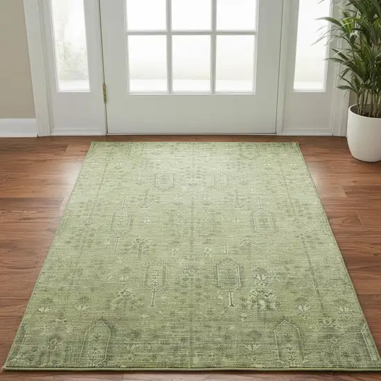 Sage And Green Southwestern Washable Area Rug With UV Protection Photo 2