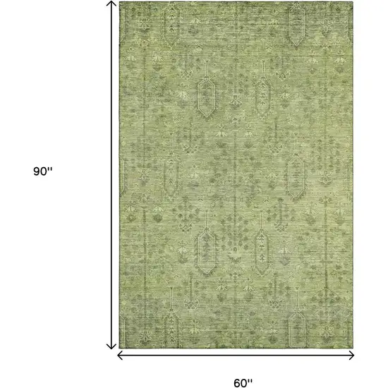 Sage And Green Southwestern Washable Area Rug With UV Protection Photo 3