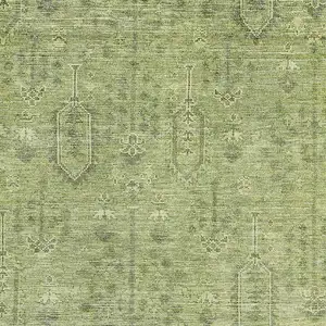 Photo of Sage And Green Southwestern Washable Area Rug With UV Protection