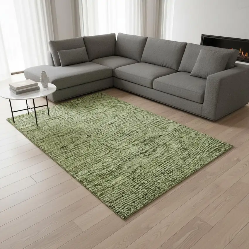 Sage And Green Southwestern Washable Area Rug With UV Protection Photo 2