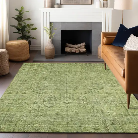 Sage And Green Southwestern Washable Area Rug With UV Protection Photo 7