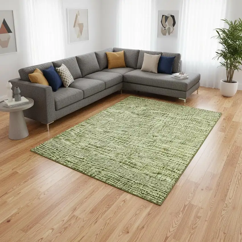 Sage And Green Southwestern Washable Area Rug With UV Protection Photo 2