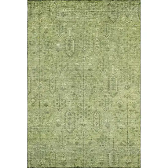Sage And Green Southwestern Washable Area Rug With UV Protection Photo 1