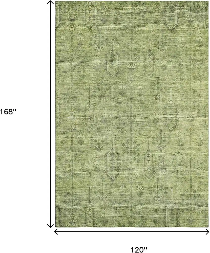 Sage And Green Southwestern Washable Area Rug With UV Protection Photo 3