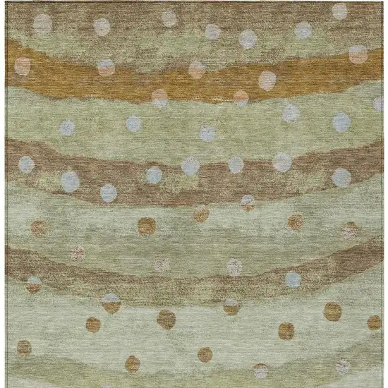 Sage And Green Striped Washable Indoor Outdoor Area Rug Photo 6