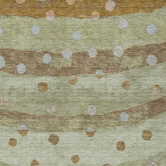 Sage And Green Striped Washable Indoor Outdoor Area Rug Photo 5