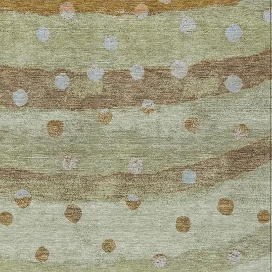 Sage And Green Striped Washable Indoor Outdoor Area Rug Photo 5
