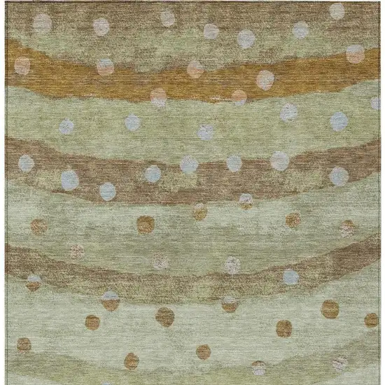 Sage And Green Striped Washable Indoor Outdoor Area Rug Photo 4