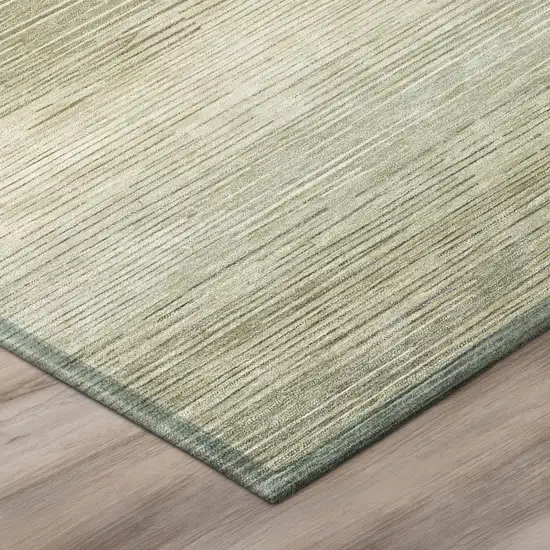 Sage And Green Striped Washable Indoor Outdoor Area Rug Photo 4