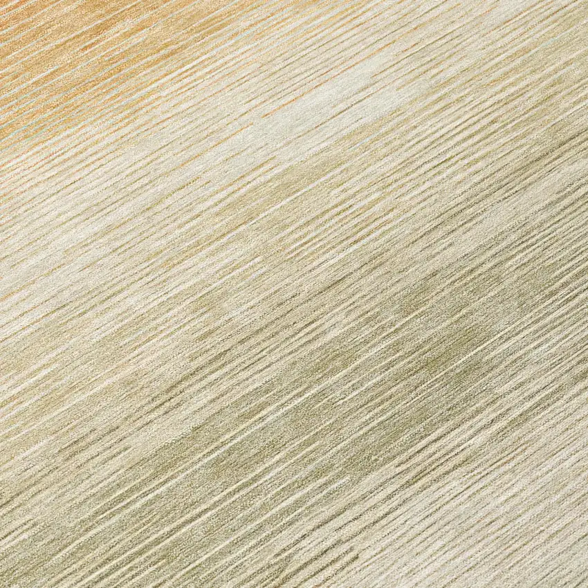 Sage And Green Striped Washable Indoor Outdoor Area Rug Photo 5