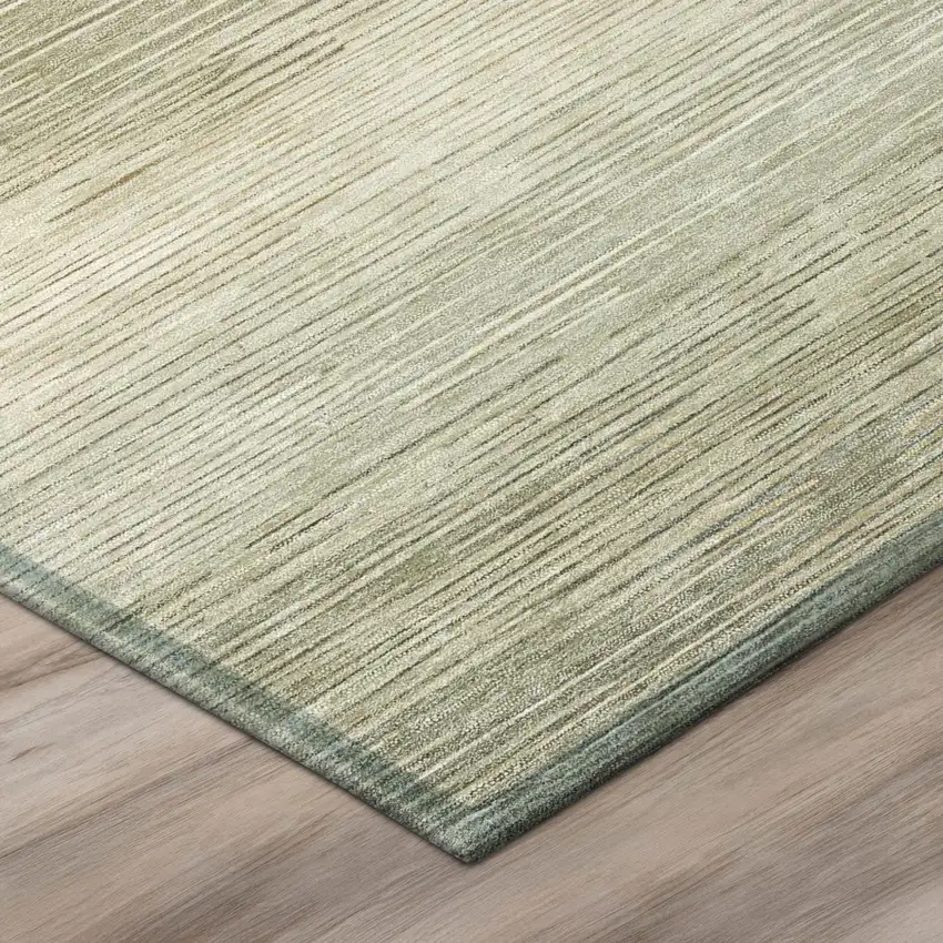 Sage And Green Striped Washable Indoor Outdoor Area Rug Photo 4