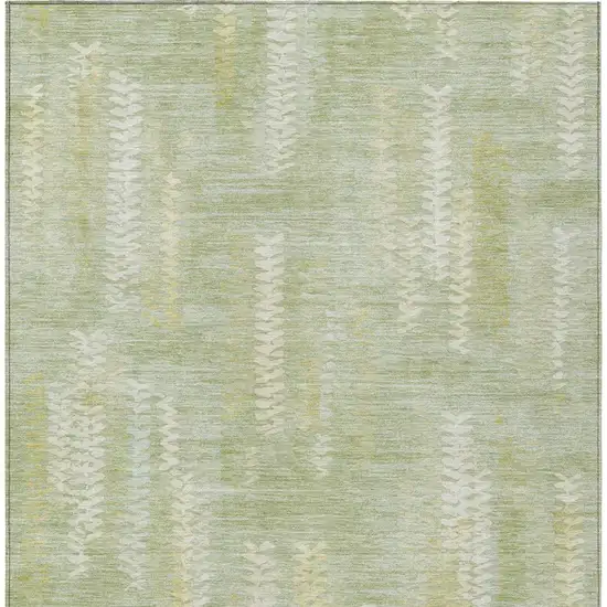 Sage And Green Striped Washable Indoor Outdoor Area Rug Photo 2