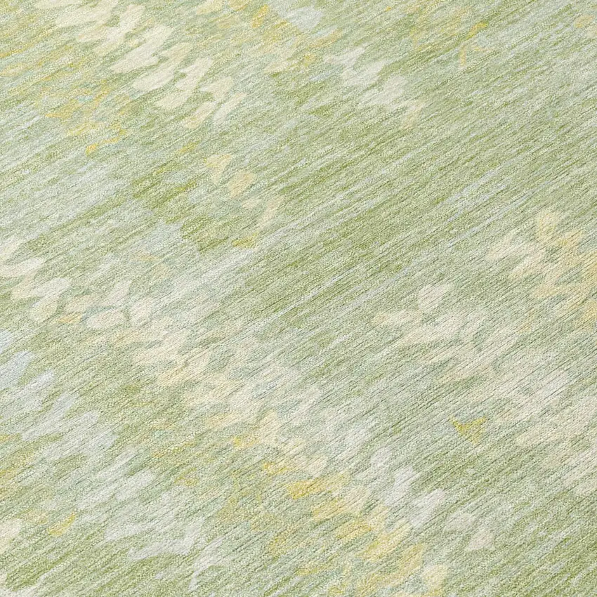 Sage And Green Striped Washable Indoor Outdoor Area Rug Photo 5