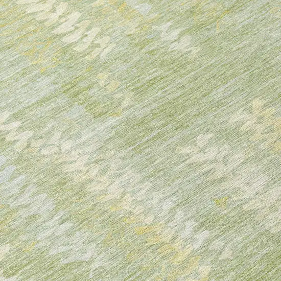 Sage And Green Striped Washable Indoor Outdoor Area Rug Photo 5