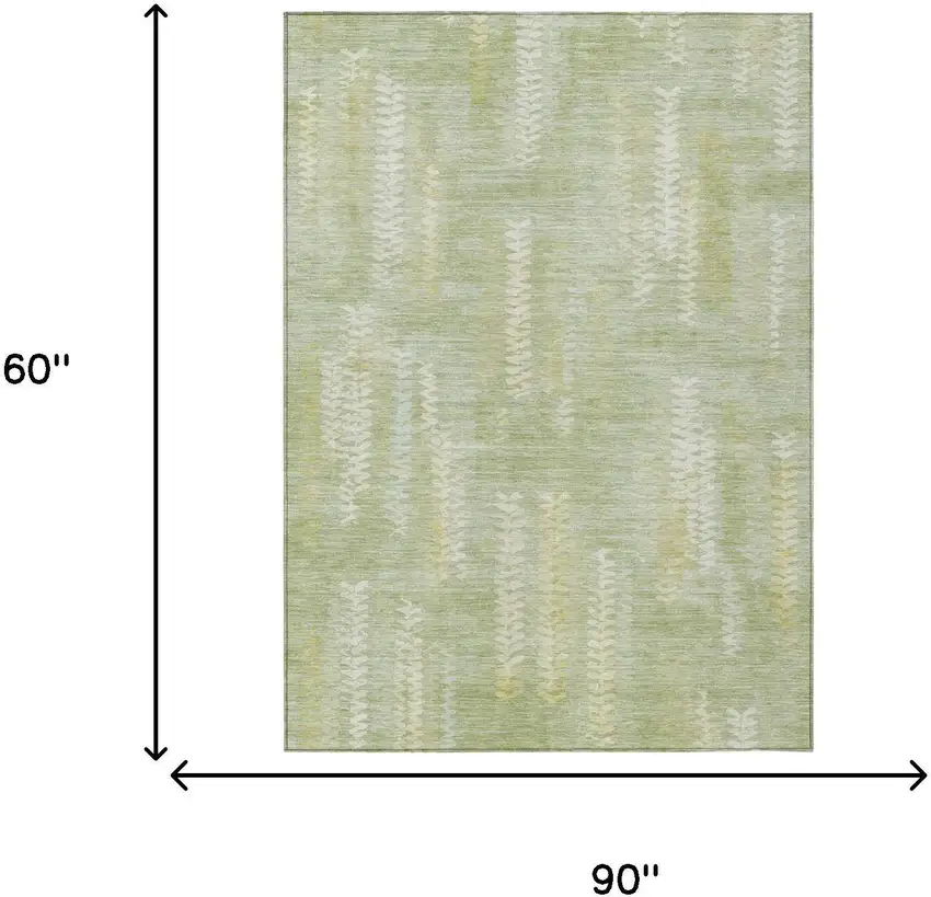 Sage And Green Striped Washable Indoor Outdoor Area Rug Photo 6