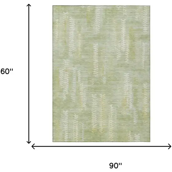 Sage And Green Striped Washable Indoor Outdoor Area Rug Photo 6