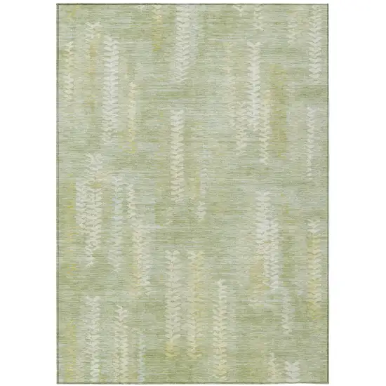 Sage And Green Striped Washable Indoor Outdoor Area Rug Photo 1