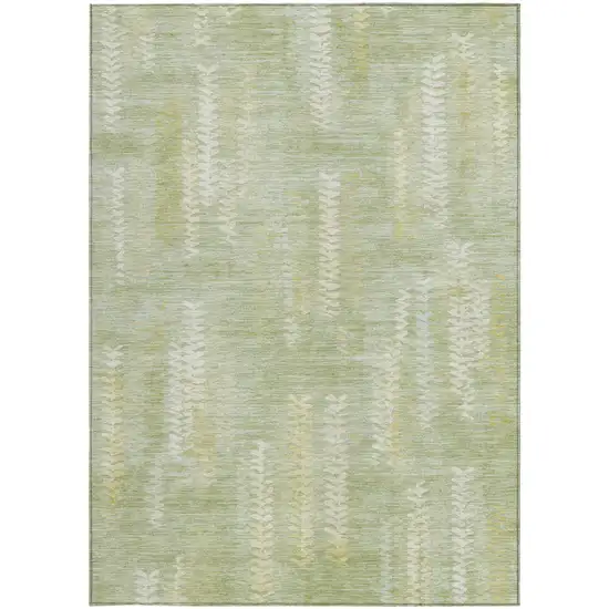 Sage And Green Striped Washable Indoor Outdoor Area Rug Photo 3