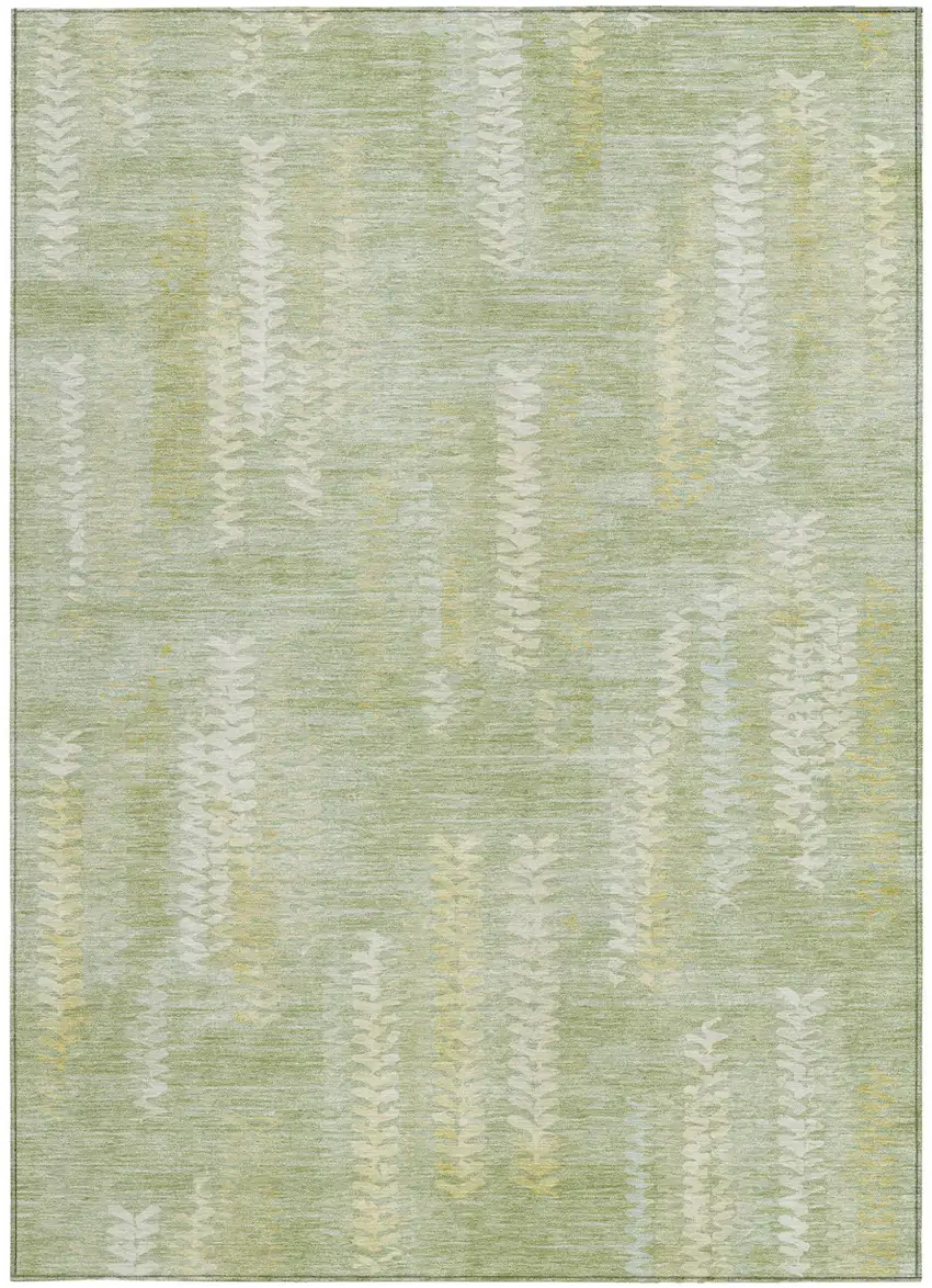 Sage And Green Striped Washable Indoor Outdoor Area Rug Photo 3