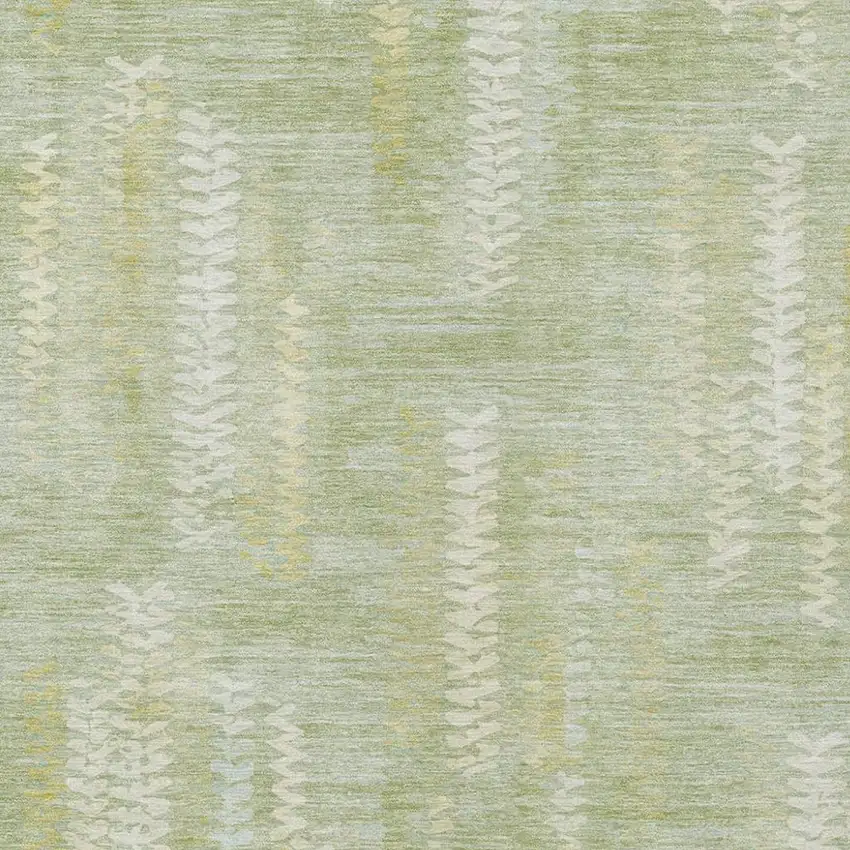 Sage And Green Striped Washable Indoor Outdoor Area Rug Photo 2