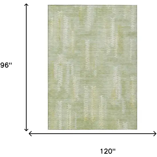 Sage And Green Striped Washable Indoor Outdoor Area Rug Photo 6