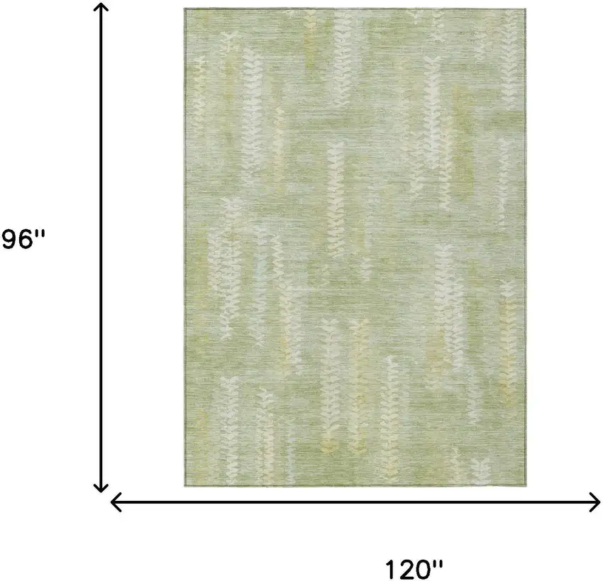 Sage And Green Striped Washable Indoor Outdoor Area Rug Photo 6