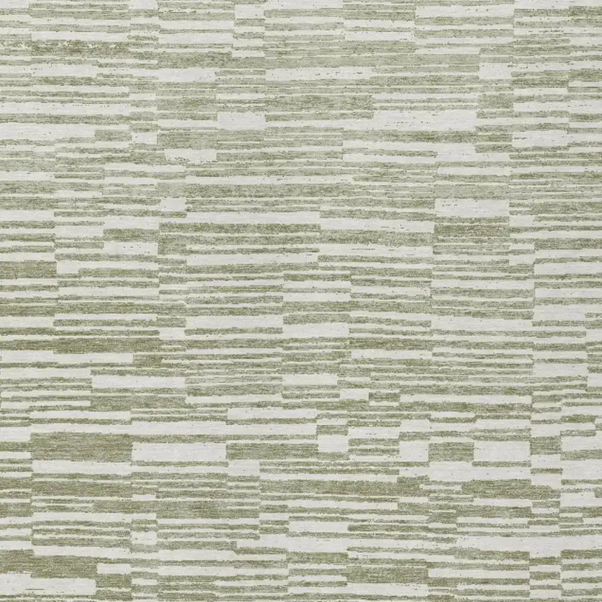 Sage And Green Striped Washable Indoor Outdoor Area Rug Photo 1