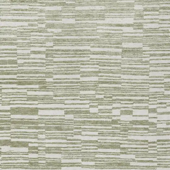 Sage And Green Striped Washable Indoor Outdoor Area Rug Photo 2