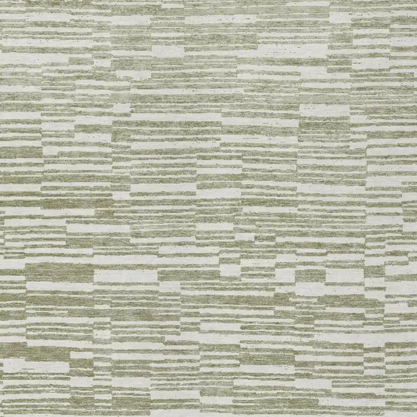 Sage And Green Striped Washable Indoor Outdoor Area Rug Photo 2