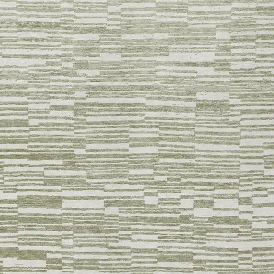 Sage And Green Striped Washable Indoor Outdoor Area Rug Photo 3